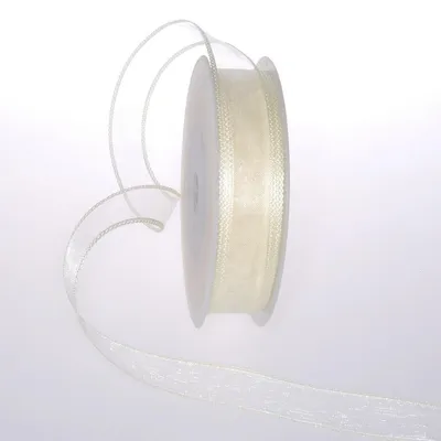 Produktbild von Organzaband mit Flechtkante - creme - 25mm - 25m - 90024-25-25-50