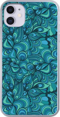 Produktbild von MuchoWow® Handyhülle Schutzhülle Hülle für Telefoonhoesje iPhone 11 Design - Vintage - Blau - Türkis Silikon Softcase Handy Hülle - Handytasche