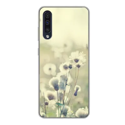 Produktbild von MuchoWow® Handyhülle Schutzhülle Hülle für Samsung Galaxy A50 Blumen - Feld - Weiß Silikon Softcase Handy Hülle - Mobiltelefonhülle
