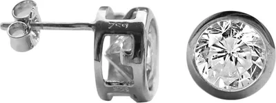 Produktbild von Ohrstecker 925 Sterling Silber mit gefassten Zirkonia 6mm in transparent