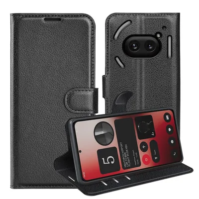 Image de Étui pour smartphone Nothing Phone 2a / Plus, noir, en simili cuir, type livre