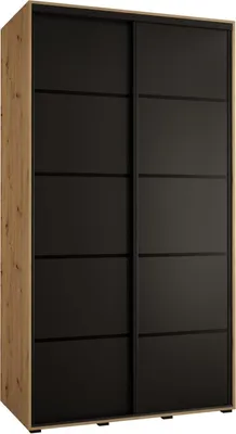 Produktbild von MEBLE KRYSPOL Cannes 4 Schrank mit 2 Schiebetüren - 205,2x130x60 cm - Artisan Schwarz Schwarz