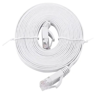 Obrázek produktu pro Plochý ethernetový kabel RJ45 CAT6 UTP pro připojení k routeru, 1000 Mbit/s, bílý, 3 metry