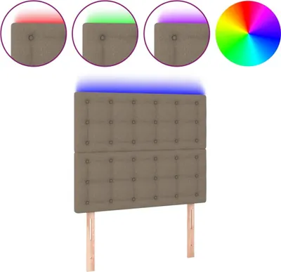 Produktbild von vidaXL LED Kopfteil Taupe 80x5x118/128 cm Stoff