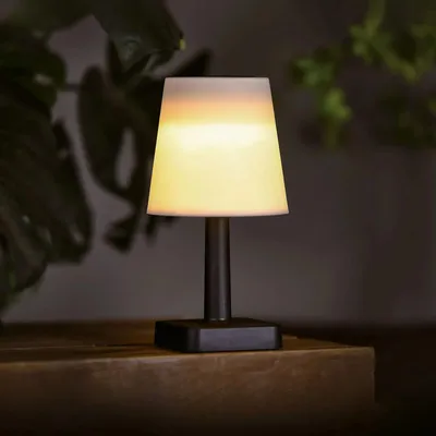 Obrázok produktu pre GLOBIZ Solárna stolová lampa – biela – teplá biela LED – plast – 23 x 12 cm