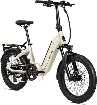 Produktbild von DERUIZ E-Bike Peridot 20 Zoll, Folding Ebike mit Hinterradmotor und 500Wh Batterie, Reichweite  140km (mit Akku-ladegerät, mit werkzeug), beige