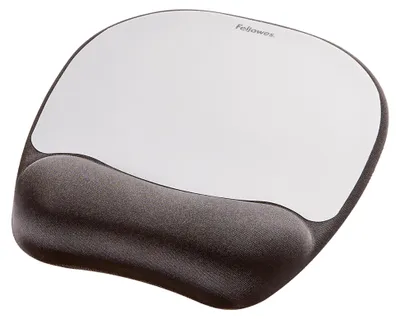 Image de Tapis de souris Fellowes - 25,4 mm x 201,7 mm x 235 mm - Argent, noir
