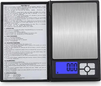 Obrázek produktu pro INF Přenosná váha na šperky ve tvaru notebooku 600 g/0,01 g na baterie