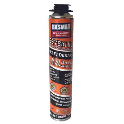 Zdjęcie produktu dla Klej Dekarski Szybki EPS XPS PAPA BLACHA OSB BOSMAN 750ML