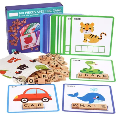 Imagen del producto de 100 piezas de juguete educativo para aprender, juego de reconocimiento de colores del alfabeto, ideal para niños en edad preescolar y de jardín de infancia