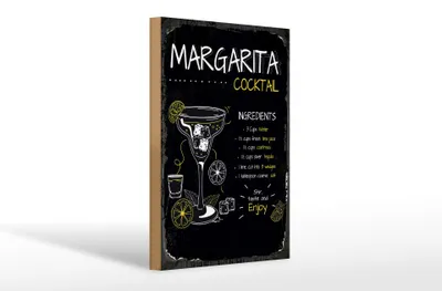 Produktbild von Holzschild Rezept Margarita Cocktail Recipe 20x30cm Geschenk