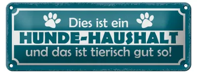 Produktbild von Blechschild Spruch 27x10cm dies ist ein Hund-Haushalt und Dekoration