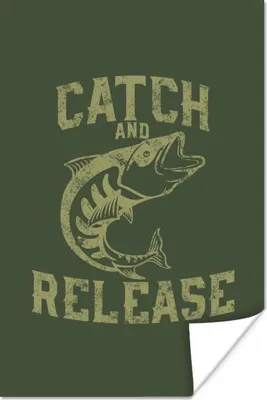 Produktbild von MuchoWow® Poster Jahrgang - Fisch - Text 60x90 cm - Wanddekoration