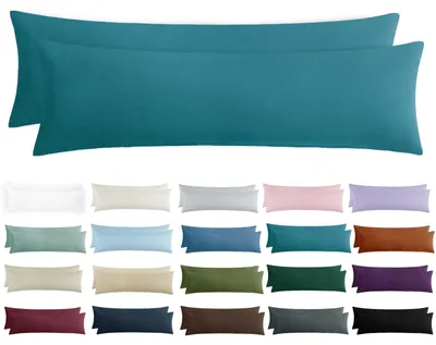 Produktbild von Kissenbezug für Seitenschläfer 40 x 145 cm – 2er-Pack Kissenbezüge für Seitenschläfer, türkis, mit Reißverschluss, aus weicher Mikrofaser, 145 x 40 cm