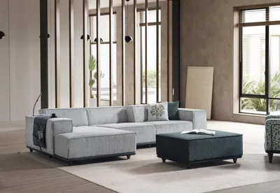 Produktbild von Designer Relaxsofa Moderne Eckcouch Polsterhocker Edle Garnitur
