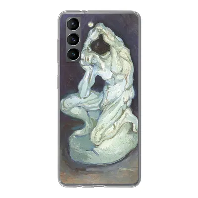 Produktbild von MuchoWow® Handyhülle Schutzhülle Hülle für Samsung Galaxy S21 Gipsskulptur eines knienden Mannes - Vincent van Gogh Silikon Softcase Handy Hülle - Softcase
