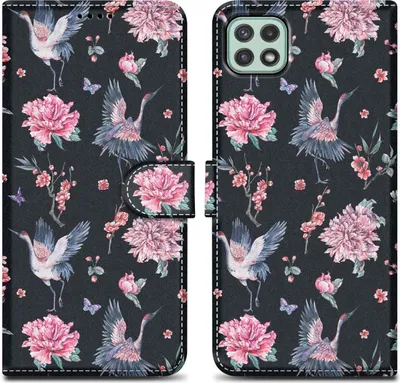 Produktbild von Cadorabo Schutzhülle für Samsung Galaxy A22 5G Hülle Design Schwarz Handyhülle Schutzhülle Etui Magnetisch Case Cover