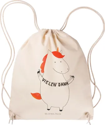 Produktbild von Mr. & Mrs. Panda Beutel Einhorn Dankeschön - Transparent - Geschenk, Baumwollbeutel, Einhörner, Turnbeutel, Vielen Dank, Danke, Danksagung, Stoffrucksack, Unicorn