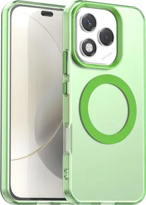 Image de Etui magnétique pour Honor 400 Lite, étui antichoc fin, mat et translucide Vert