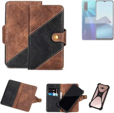 Produktbild von K-S-Trade Handyhülle Schutzhülle Bookstyle Case kompatibel mit Vivo Y20s Klapphülle Cover Hülle Schutztasche 1x