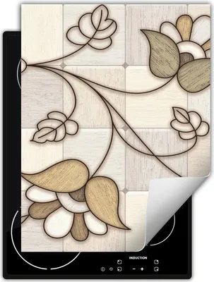 Produktbild von DarHaus Herdabdeckplatte Einteilig Küche Abdeckplatte für Glaskeramikfeld Abdeckung Induktionskochfeld Aufrollbare Matte 40x52 cm, blume - Mosaik