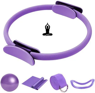 Produktbild von Unyqoos® Pilates-Set – Komplettes Trainingsset mit 25 cm Pilatesball, 36 cm Pilatesring, Yoga-Ring 23×12 cm & Widerstandsband 150×15 cm für Ganzkörpertraining