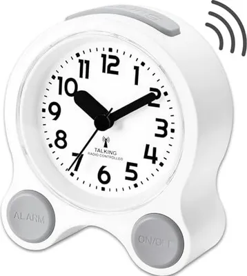 Produktbild von Diese Funksprechende Uhr mit Verstellbarer Weckfunktion ist perfekt geeignet für Senioren und Sehbehinderte. Sie verfügt über eine automatische