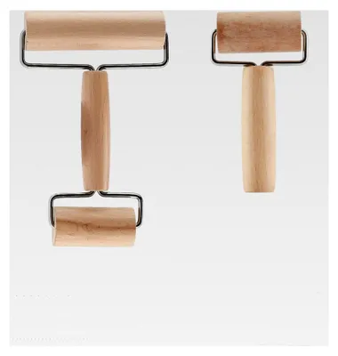 Produktbild von Kleines Nudelholz aus Holz, Teigroller, Teigausroller für Teig, Pasta, Pizza, Desserts, Knödel, Backzubehör, inklusive 3 Teigschaber