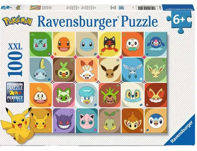 Zdjęcie produktu dla Puzzle dla dzieci 100 XXL elementów – twarze Pokémonów