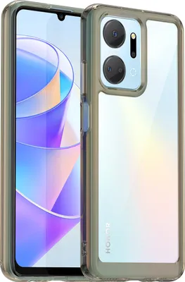 Produktbild von Honor X7A Hülle, Klar Rückseite Stoßfeste TPU Silikon Bumper Schutzhülle für Honor X7A Grau