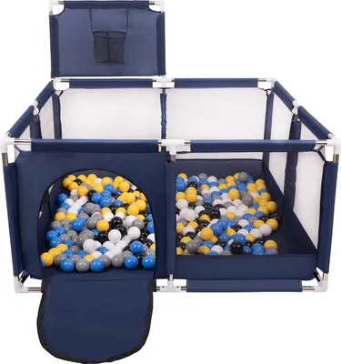 Produktbild von Selonis Laufstall Mit Korb 900 Bälle ∅6cm Spielplatz Mit Bunten Bällen Laufgitter Für Babys Und Kinder