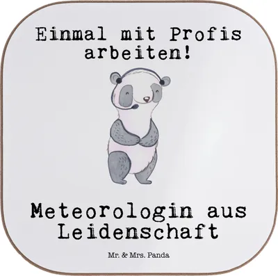 Produktbild von Mr. & Mrs. Panda Untersetzer für Gläser Meteorologin Leidenschaft - Weiß - Geschenk, Tischuntersetzer, gläseruntersetzer, Tassen, Coaster, Tassenuntersetzer