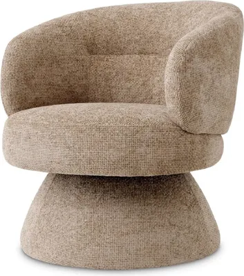 Produktbild von Casa Padrino Luxus Drehsessel Sandfarben 70 x 80 x H. 79 cm - Wohnzimmer Sessel - Hotel Sessel - Wohnzimmer Möbel - Hotel Möbel - Luxus Möbel - Luxus Wohnzimmer Einrichtung