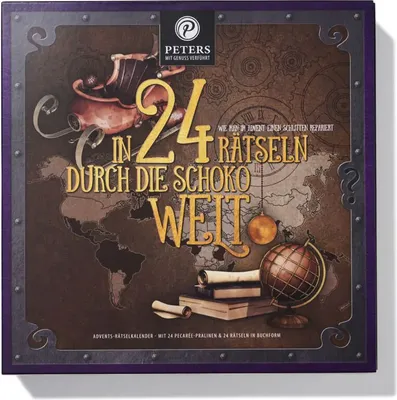 Produktbild von Adventskalender IN 24 RÄTSELN UM DIE SCHOKOLADENWELT von Hussel, 255g