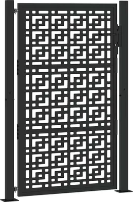 Immagine prodotto di vidaXL Cancello da giardino nero 100x150 cm in acciaio con design a croce