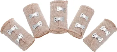 Produktbild von Elastische Bandagenpackung 5+10 Clips, 3-Zoll-Rollenkompressionsbandage für Knie Knöchel Handgelenk 4 Stk