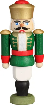 Produktbild von König grün (9cm) Nussknacker von Seiffener Volkskunst