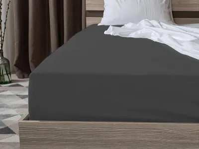 Zdjęcie produktu dla Prześcieradło jersey ciemnoszare 180 x 200 cm