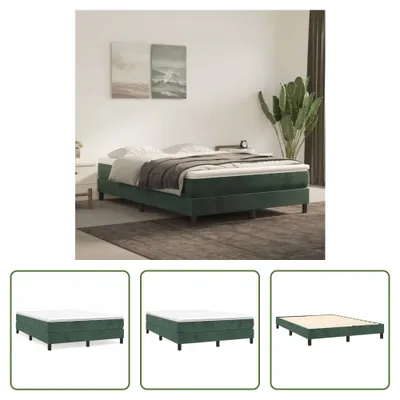 Produktbild von The Living Store Bettgestell Dunkelgrün 140x190 cm Samt