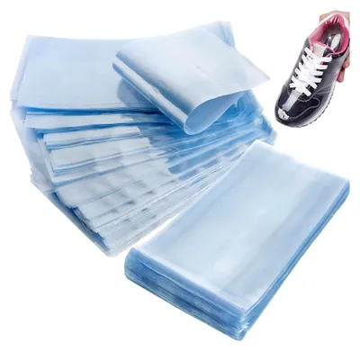 Produktbild von 150 große Schrumpffolienbeutel 35,1 x 45 cm aus transparentem PVC für die Verpackung von Schuhen