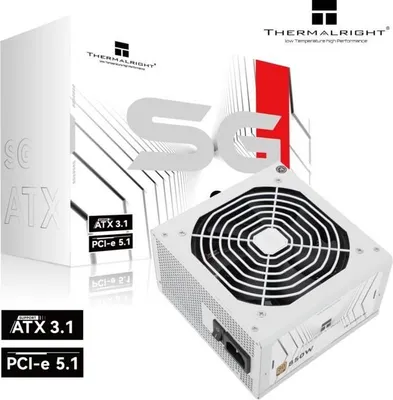Immagine prodotto di Alimentatore modulare per PC THERMALRIGHT SG850-W, 850 W, 80+ Gold, ATX3.1, PCI-E 5.1 12VHPWR, bianco
