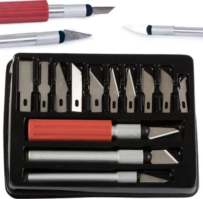 Obrázek produktu pro Verk 11241 Modelářský nůž skalpel 13 čepelí sada kufříků