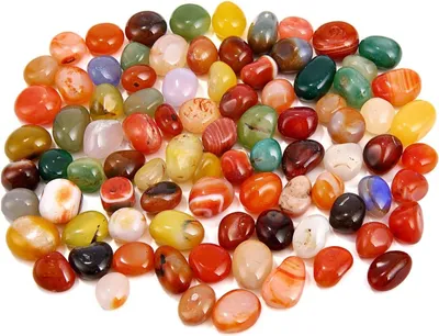 Imagen del producto de Piedras preciosas y semipreciosas, variedad de piedras pulidas de colores, 900 g, ideales para coleccionar