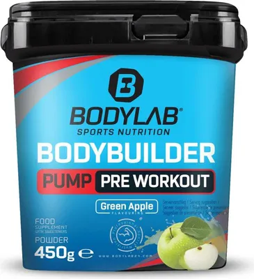 Produktbild von BODYLAB Bodybuilder Pump Pre Workout - 450g - Grüner Apfel