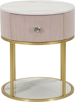 Produktbild von Mauro Ferretti Montpellier Nachttisch Ø 42x48 cm golden rosa