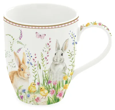 Produktbild von Becher, Tasse HAPPY EASTER mit Hase 350ml aus Porzellan in Geschenkbox Easy Life