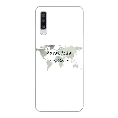 Produktbild von MuchoWow® Handyhülle Schutzhülle Hülle für Samsung Galaxy A70 Weltkarte - Grau - Zitate Silikon Softcase Handy Hülle - Schutzhaube