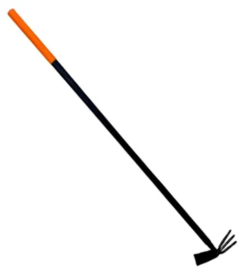 Produktbild von Doppelhacke mit 3 Zinken und Metallstiel – Gartenhacke 2in1 zum Jäten und Bodenlockern – 115 cm Länge