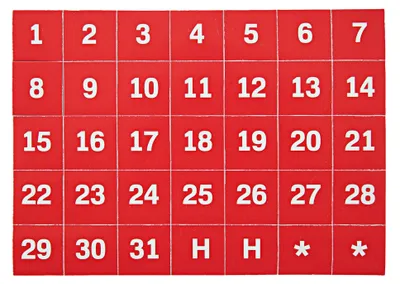 Produktbild von Kalenderbord Zahlen Set, 35 Stück, 1 x 1 Zoll, magnetisch für Planungsbretter