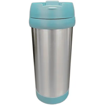 Produktbild von Thermobecher 450ml Isolierbecher Edelstahl Kaffeebecher Isolierflasche Kühlbecher 0,45l Thermosflasche Türkis